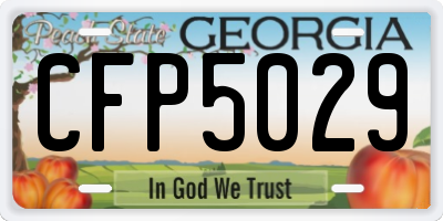 GA license plate CFP5029