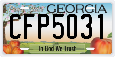 GA license plate CFP5031