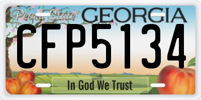 GA license plate CFP5134