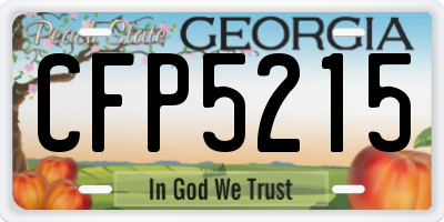 GA license plate CFP5215
