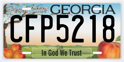 GA license plate CFP5218