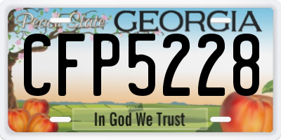 GA license plate CFP5228