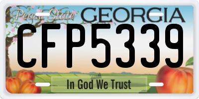 GA license plate CFP5339
