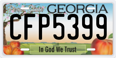 GA license plate CFP5399
