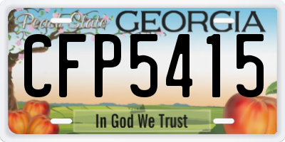 GA license plate CFP5415