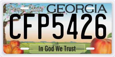 GA license plate CFP5426