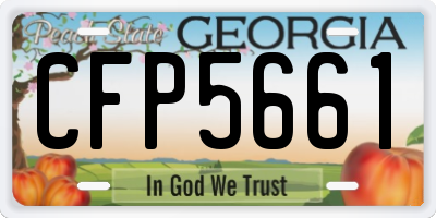 GA license plate CFP5661