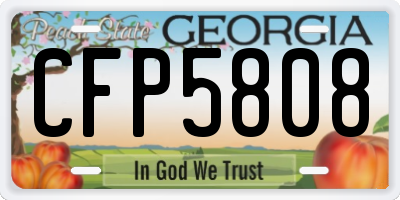 GA license plate CFP5808