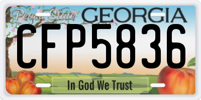GA license plate CFP5836