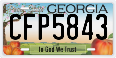 GA license plate CFP5843