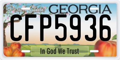 GA license plate CFP5936