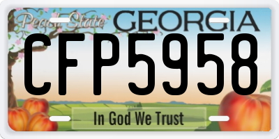 GA license plate CFP5958