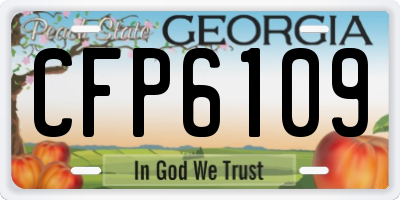 GA license plate CFP6109