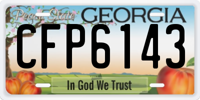 GA license plate CFP6143