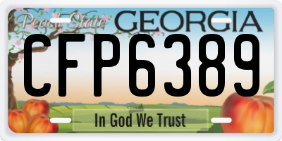 GA license plate CFP6389