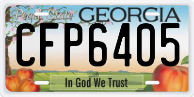 GA license plate CFP6405