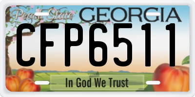 GA license plate CFP6511
