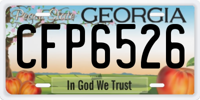 GA license plate CFP6526