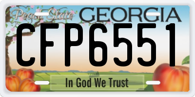 GA license plate CFP6551