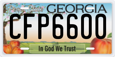 GA license plate CFP6600