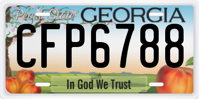 GA license plate CFP6788