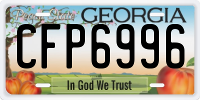 GA license plate CFP6996