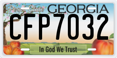 GA license plate CFP7032