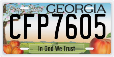 GA license plate CFP7605
