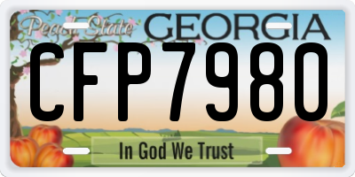 GA license plate CFP7980