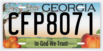 GA license plate CFP8071