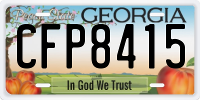 GA license plate CFP8415