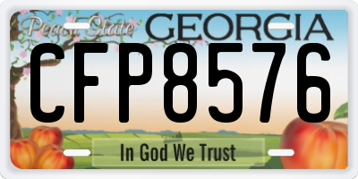 GA license plate CFP8576
