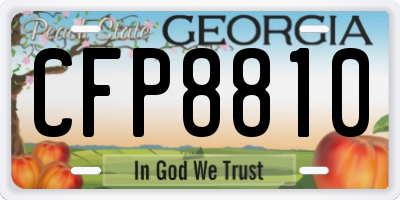 GA license plate CFP8810