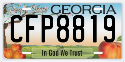 GA license plate CFP8819