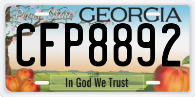 GA license plate CFP8892