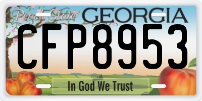GA license plate CFP8953
