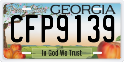 GA license plate CFP9139