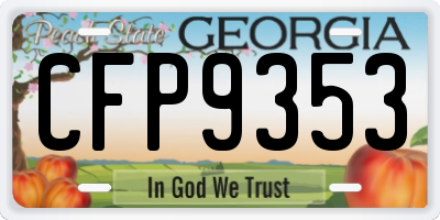 GA license plate CFP9353