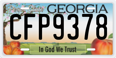 GA license plate CFP9378