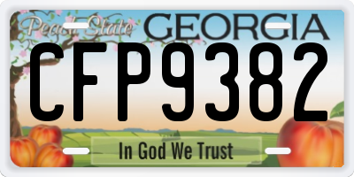 GA license plate CFP9382