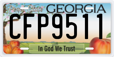 GA license plate CFP9511
