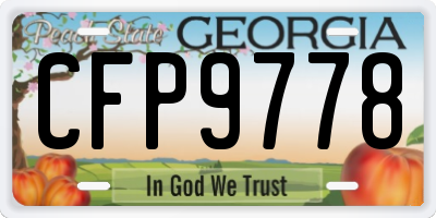 GA license plate CFP9778