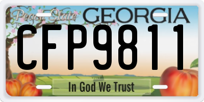 GA license plate CFP9811