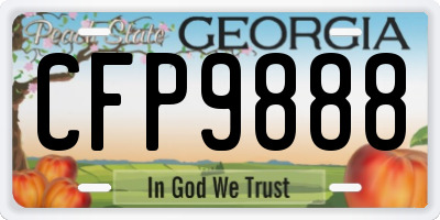 GA license plate CFP9888