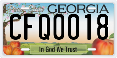 GA license plate CFQ0018