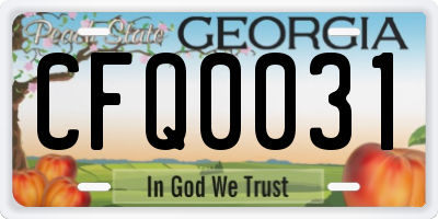 GA license plate CFQ0031