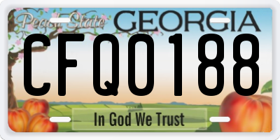 GA license plate CFQ0188