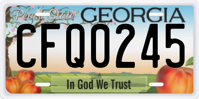 GA license plate CFQ0245