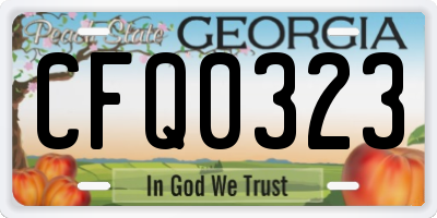 GA license plate CFQ0323