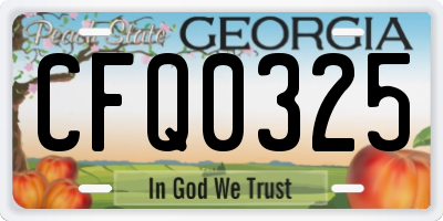 GA license plate CFQ0325
